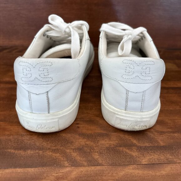 Sam Edelman Women's Ethyl Lace-Up Sneakers White Leather Size 9 - Picture 3 of 10